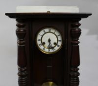 Antique Mahogany Enamel Dial Regulator Wall Clock