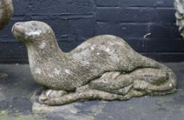 Stone Effect Otter Sculpture