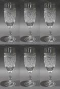 Set of 6 Tudor Crystal Holbein Flutes