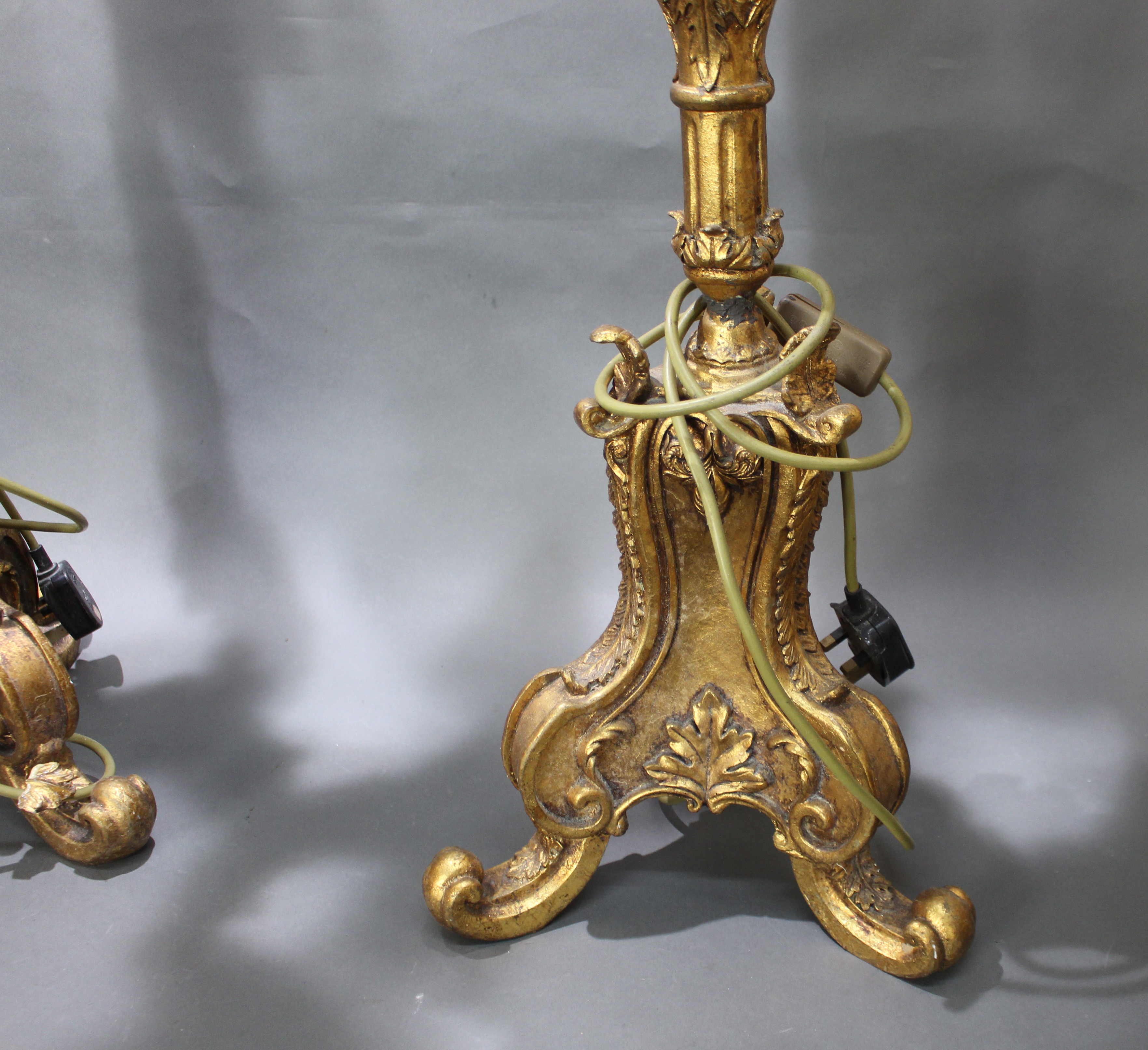 Pair of Large Gold Candelabra Lamps A/F - Image 4 of 6