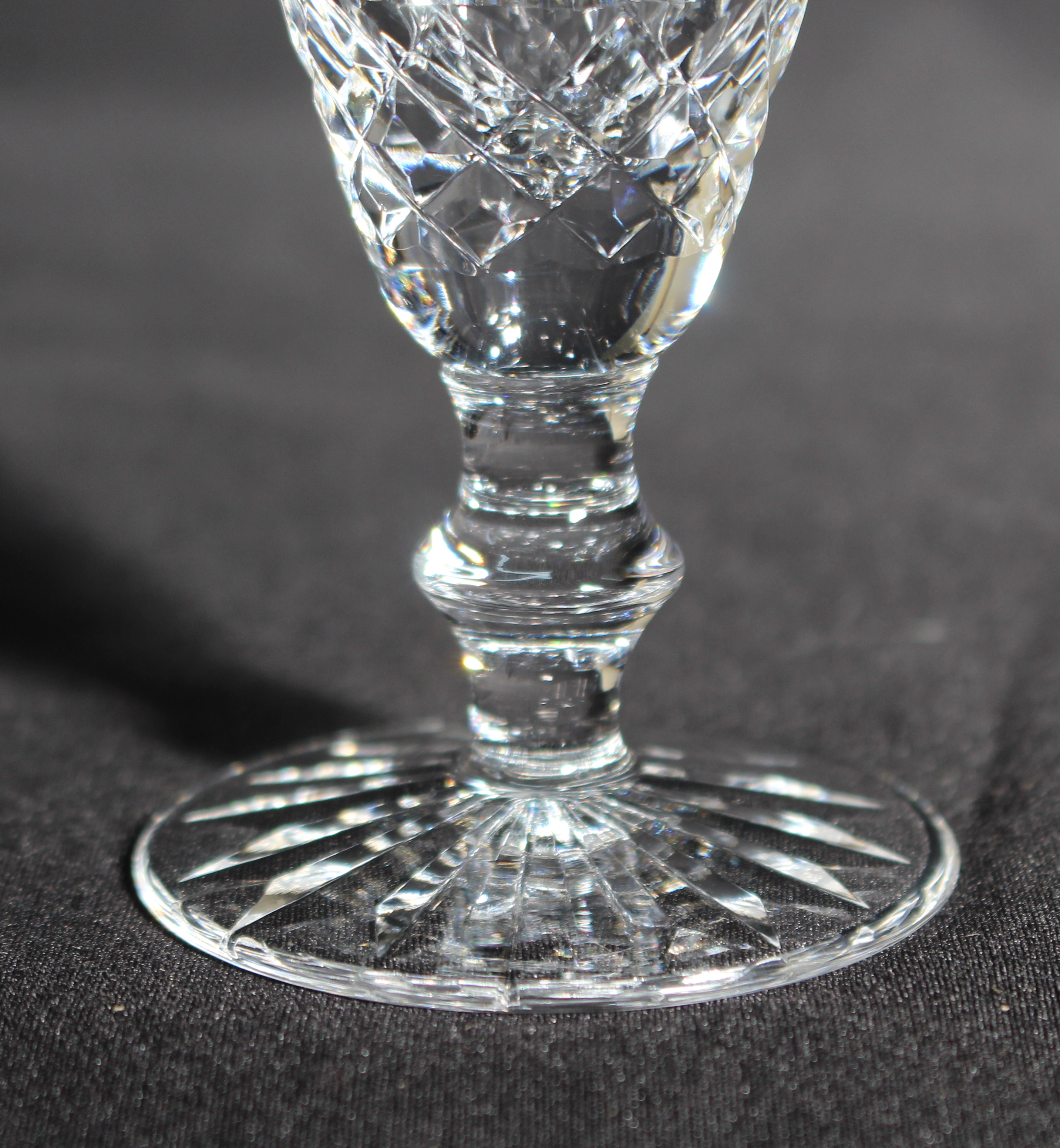 Set of 6 Vintage Waterford Cut Crystal Knopped Sherry Glasses - Image 2 of 6