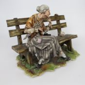 Capodimonte Lady Tramp on Bench