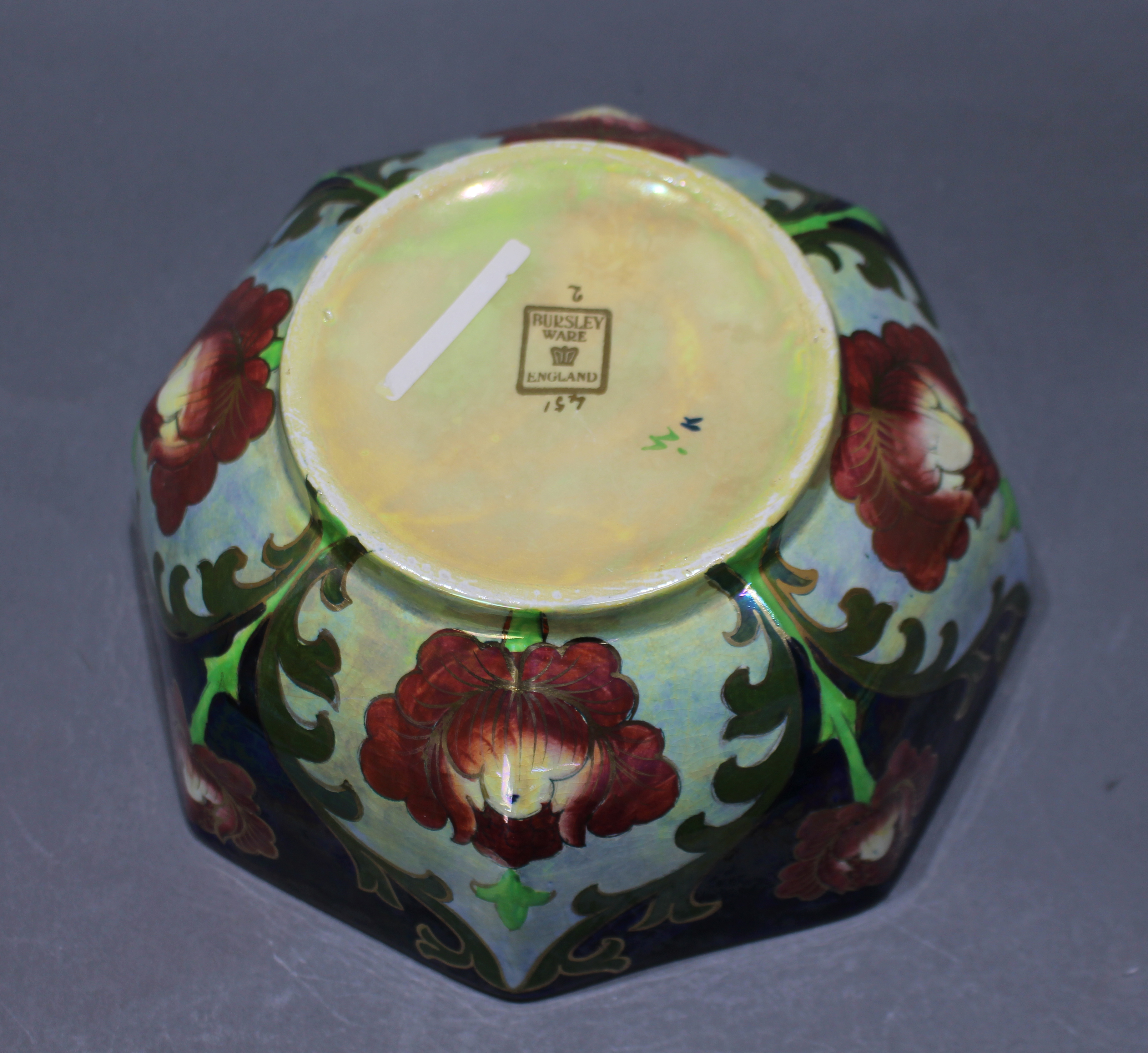 Bursley Ware Octagonal Lustre Bowl - Image 3 of 4