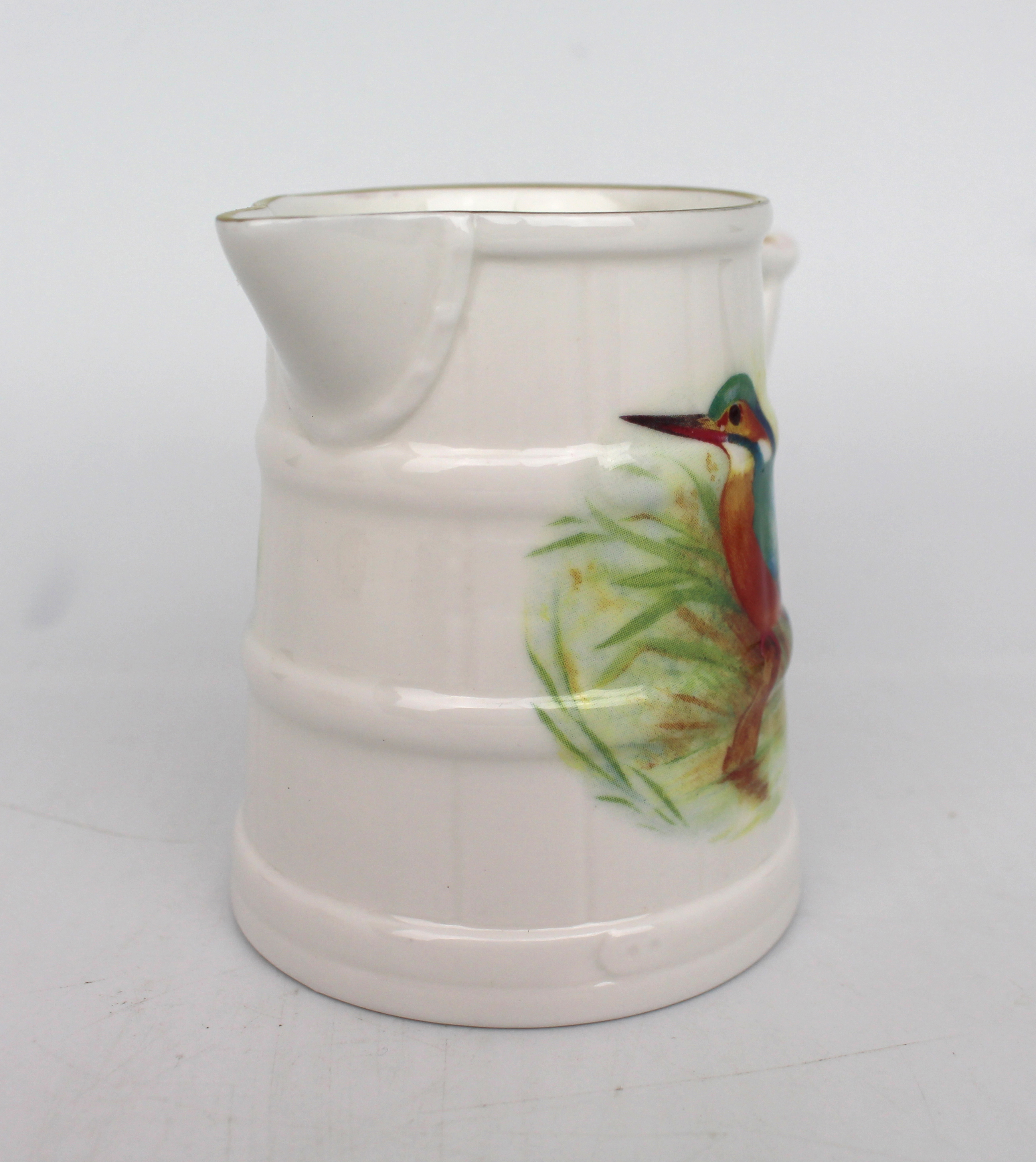 Royal Worcester Kingfisher Barrel Cream Jug - Image 2 of 5