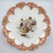 Royal Worcester Rose Pompadour Putti Cabinet Plate