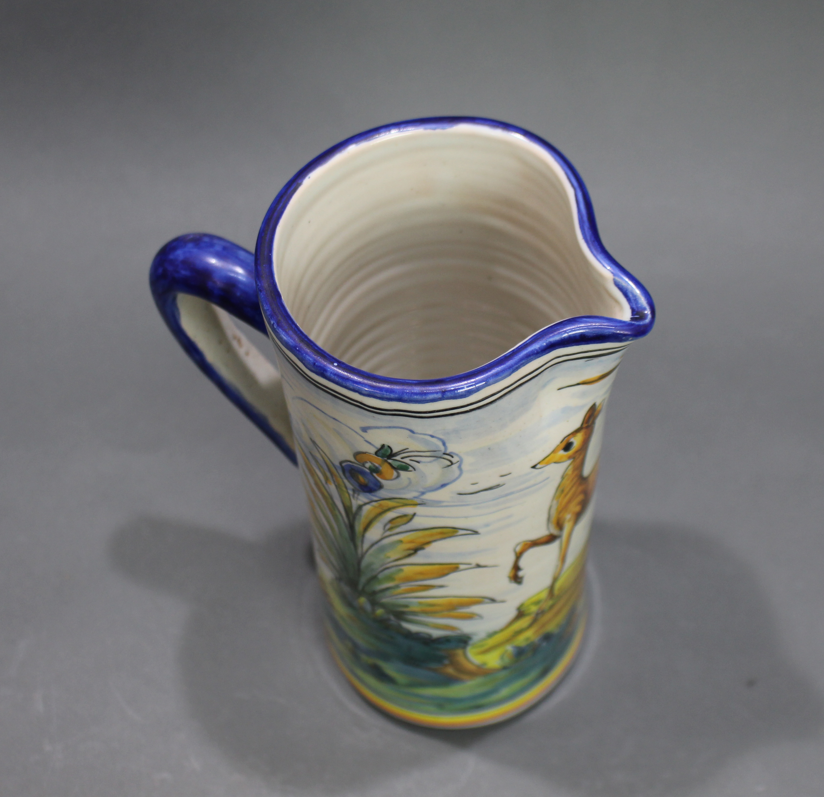 Hand Painted 20th c. Glazed Earthenware Talavera Jug - Image 4 of 5