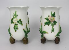 Pair of Antique Floral English Vases