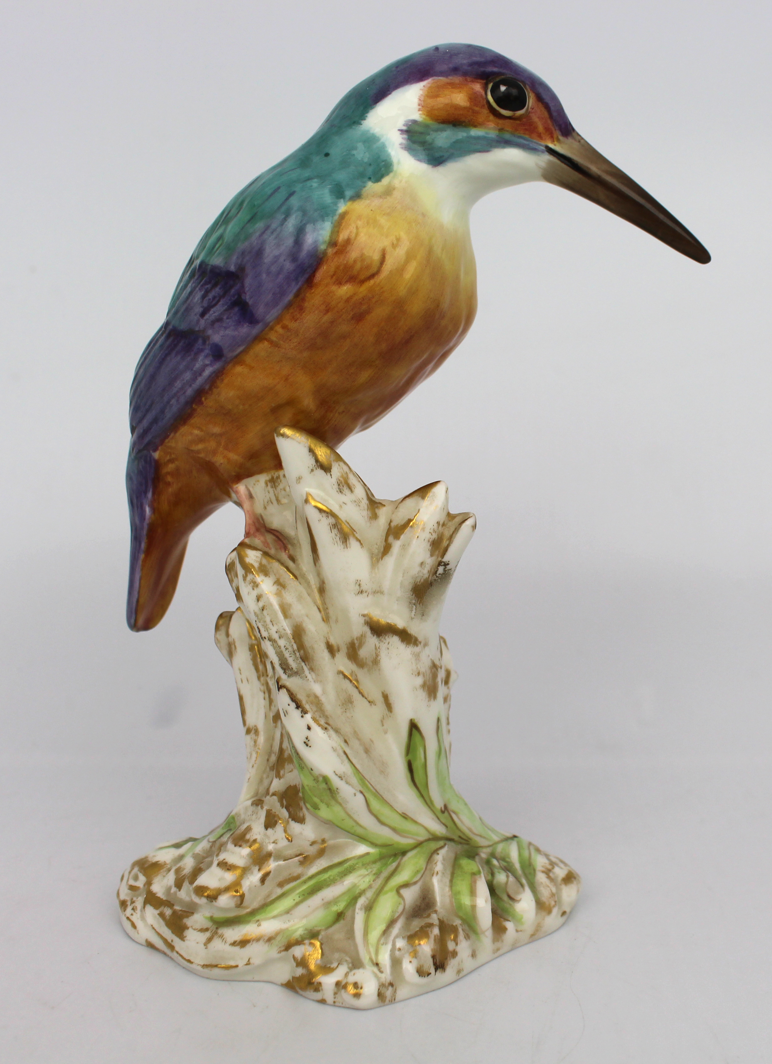 Royal Worcester Bird on Stump Kingfisher 2666 - Image 2 of 5