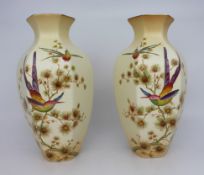 Pair of Edwardian Crown Ducal Ware Vases