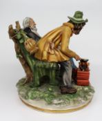 Capodimonte Tramps on Bench by Cortese