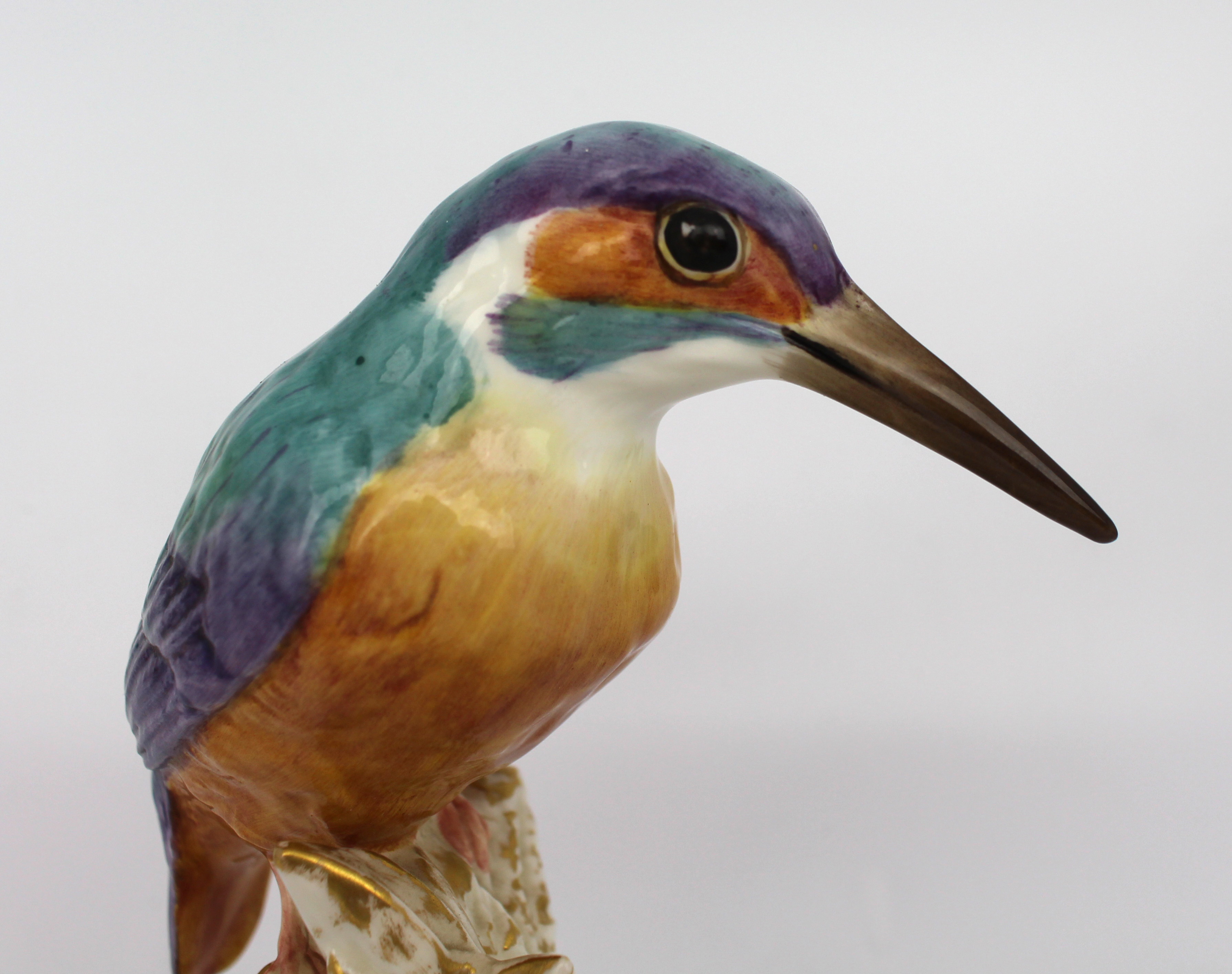 Royal Worcester Bird on Stump Kingfisher 2666 - Image 5 of 5