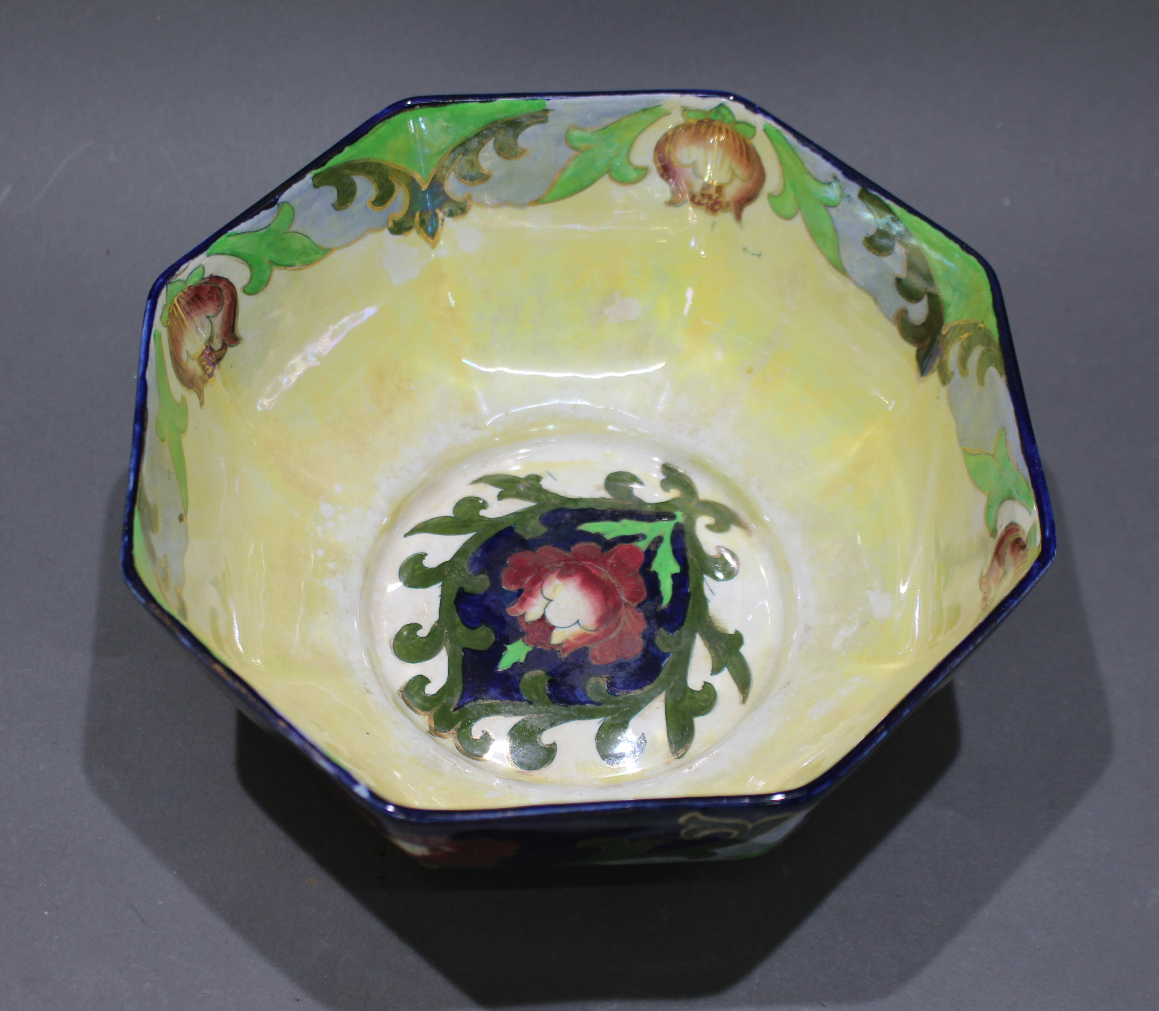 Bursley Ware Octagonal Lustre Bowl - Image 4 of 4