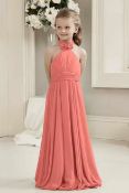 Coral Chiffon Prom Dress Age 8