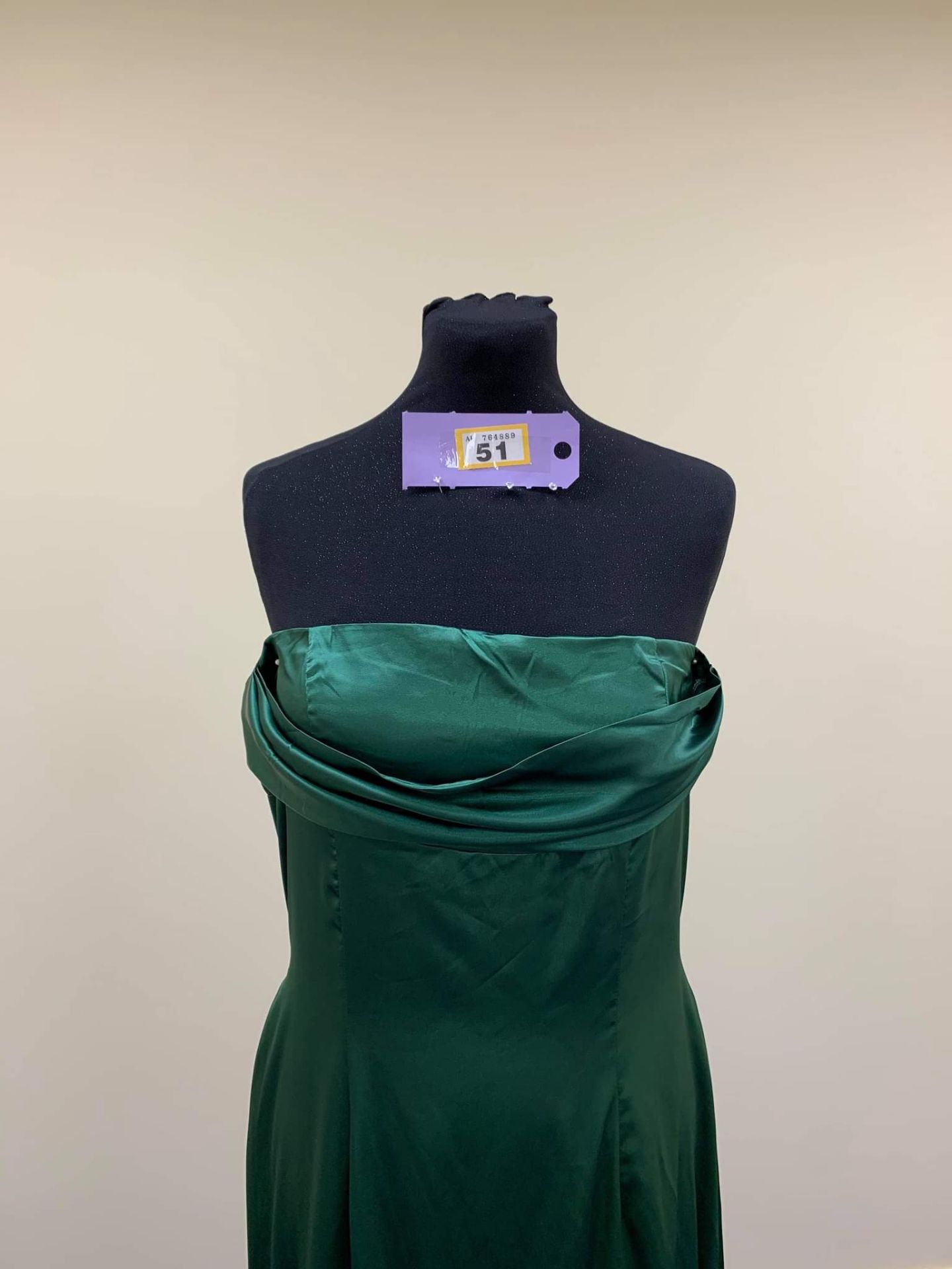 Hunter Green Prom Dress Medium Size - Image 2 of 2