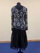 Vintage Black and Silver Sequinned Dress Size 12