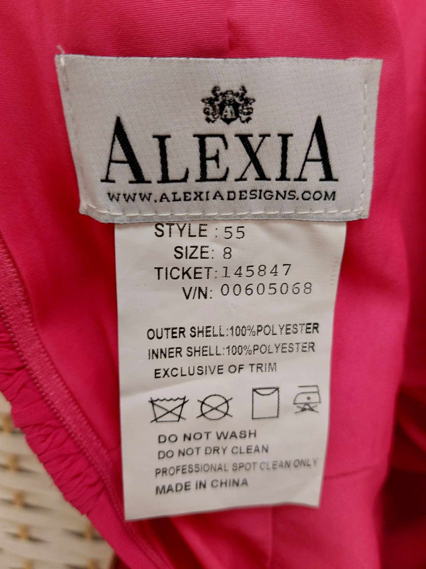 Alexia Raspberry Dress Age 8 Style 55