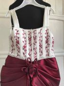Hilary Morgan Burgundy and Ivory Flowergirl Dress Age 4 to 6 Approx.