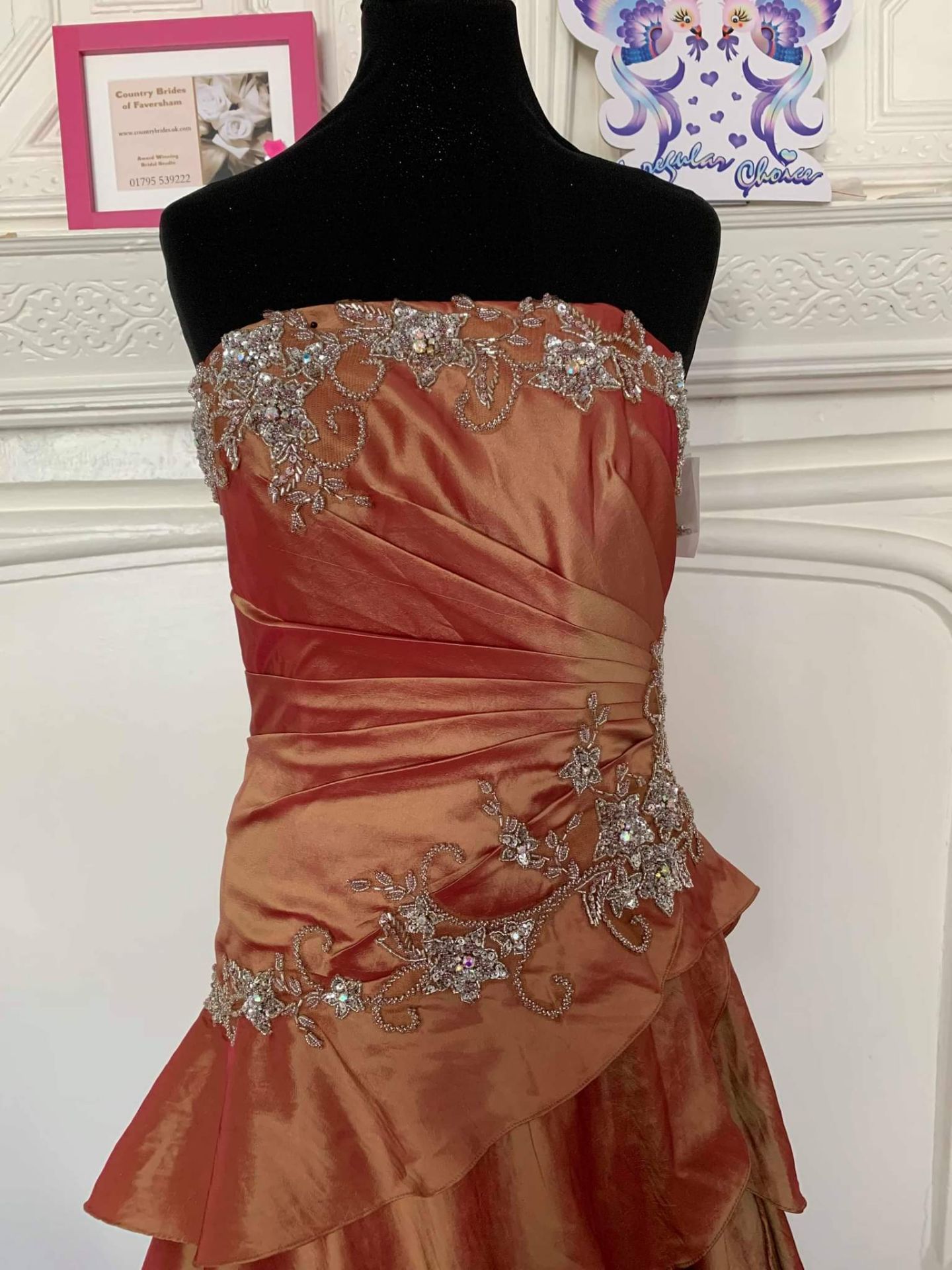 Bronze Ruby Prom Dress Size 12 - Image 3 of 3