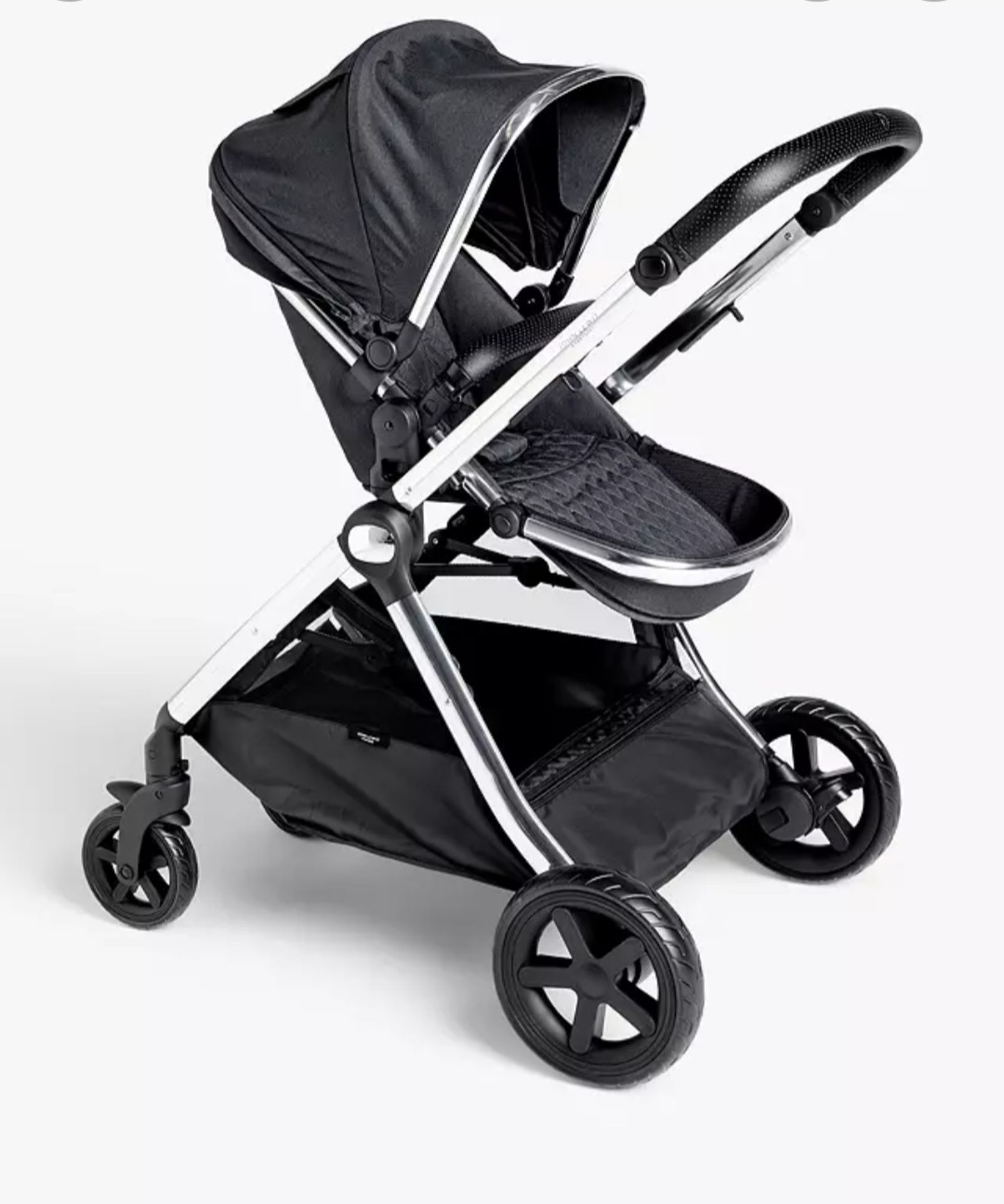 John Lewis Pushchair - Black on Chrome