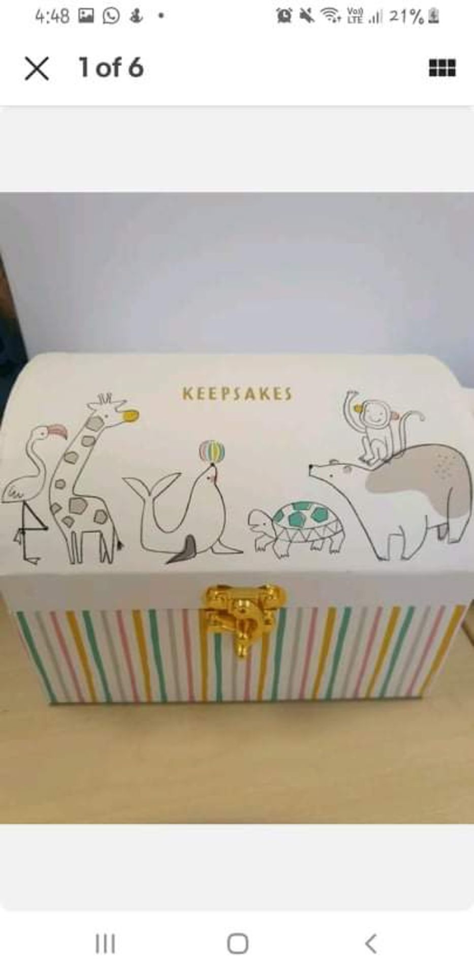 Baby Keepsake Box Plus 4 Packs of 4 Baby Ribbons