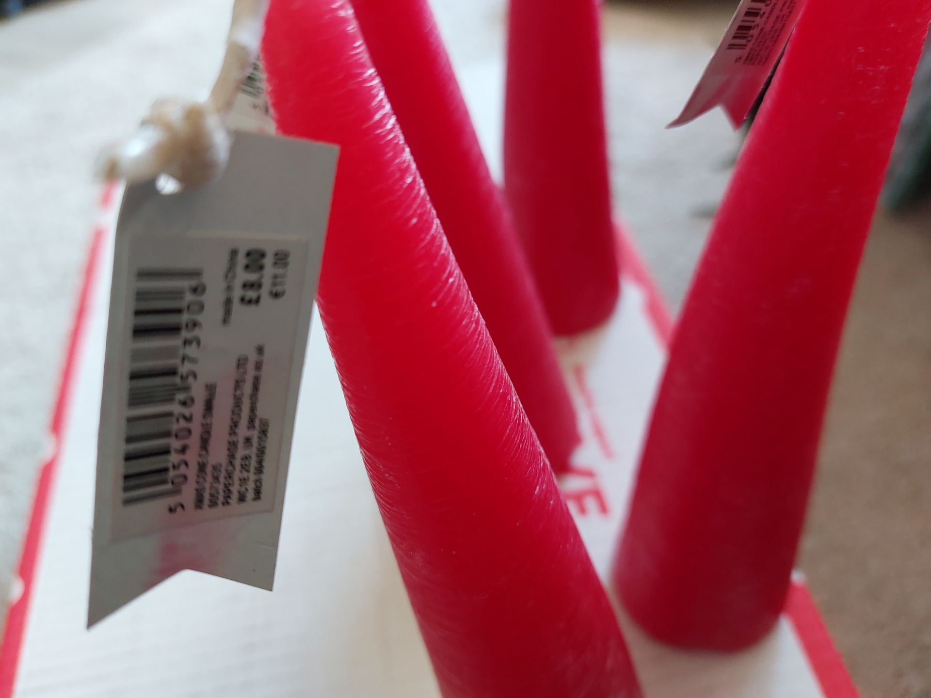 8 x Red Conical Christmas Candles - Image 3 of 3