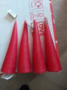 8 x Red Conical Christmas Candles