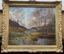 Joseph Morris Henderson R.S.A (Scottish 1864-1936) signed oil painting Scottish Landscape