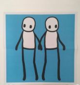 STIK 'Holding Hands' by Stik, 2020 limited Edition in a series of colours (Blue) Hackney Today
