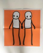 STIK Holding Hands by Stik, 2020 limited Edition in a series of colours (ORANGE) Hackney Today