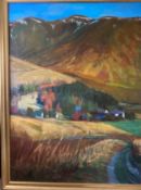 Large landscape oil painting signed with monogram JDGW