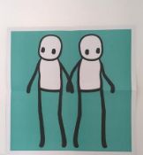 STIK Holding Hands by Stik, 2020 limited Edition in a series of colours (Turquoise) Hackney Toda...