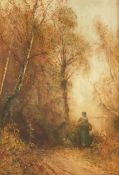 Autumn Gold signed watercolour by Fred Hines (British, 1860_1930)