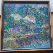 Impressionist landscape oil painting endorsed verso BË, Telemark Robert Foster