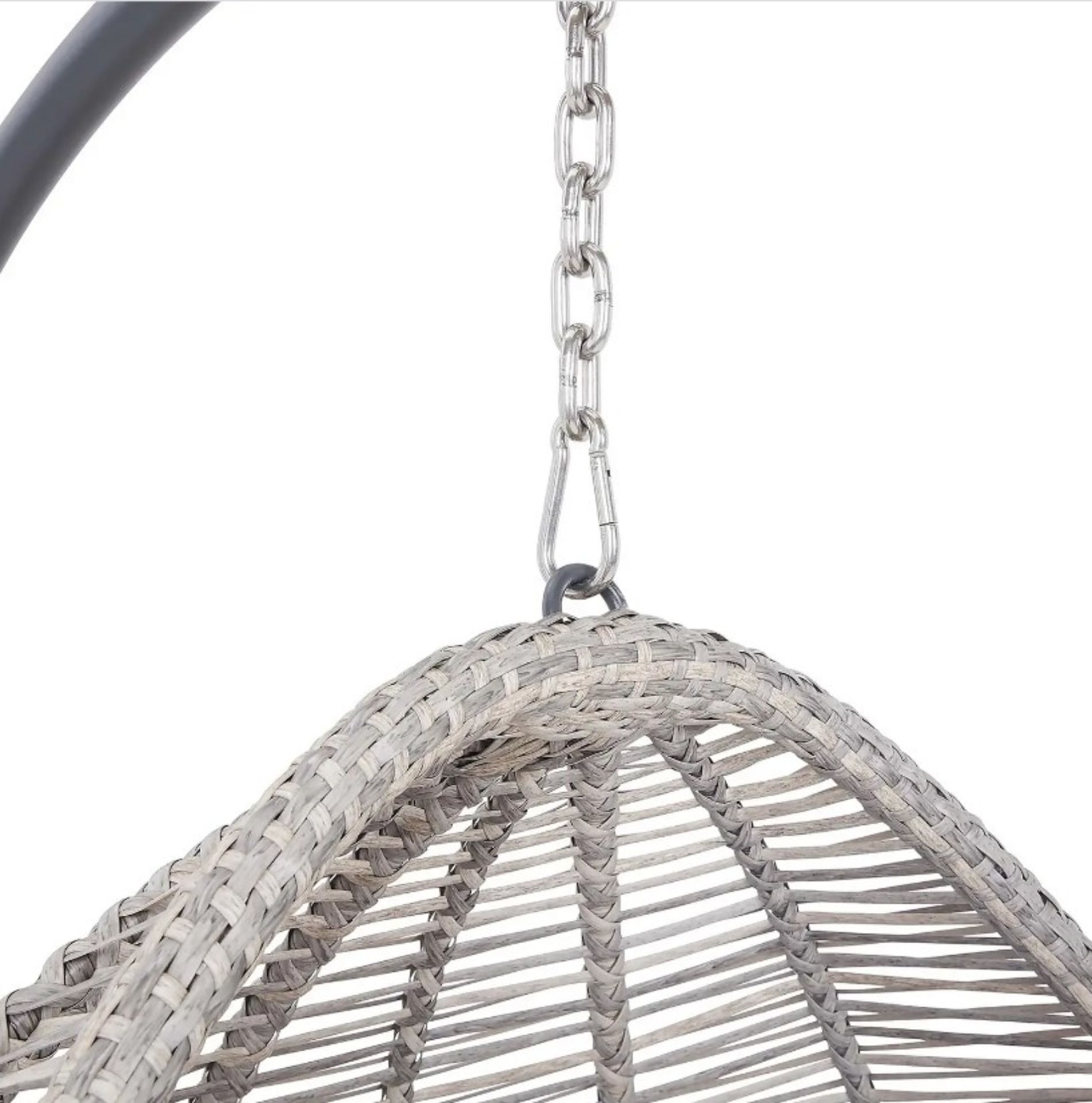 (40/5F) RRP £360. Florence Hanging Egg Chair. Powder Coated Steel Frame, Hand Woven Synthetic Rat... - Image 3 of 9