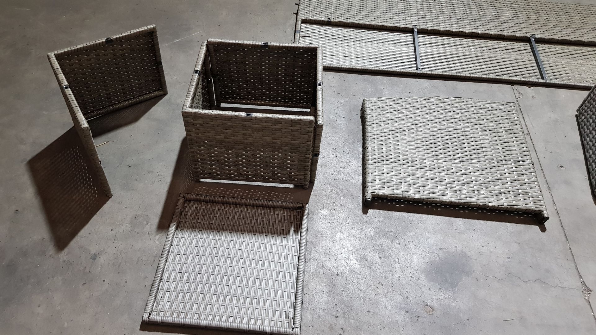 (55/2H) Rattan Garden Furniture Parts. To Include 3x 3 Seater Sofa. 1x Small Square Table With Gl... - Image 3 of 7