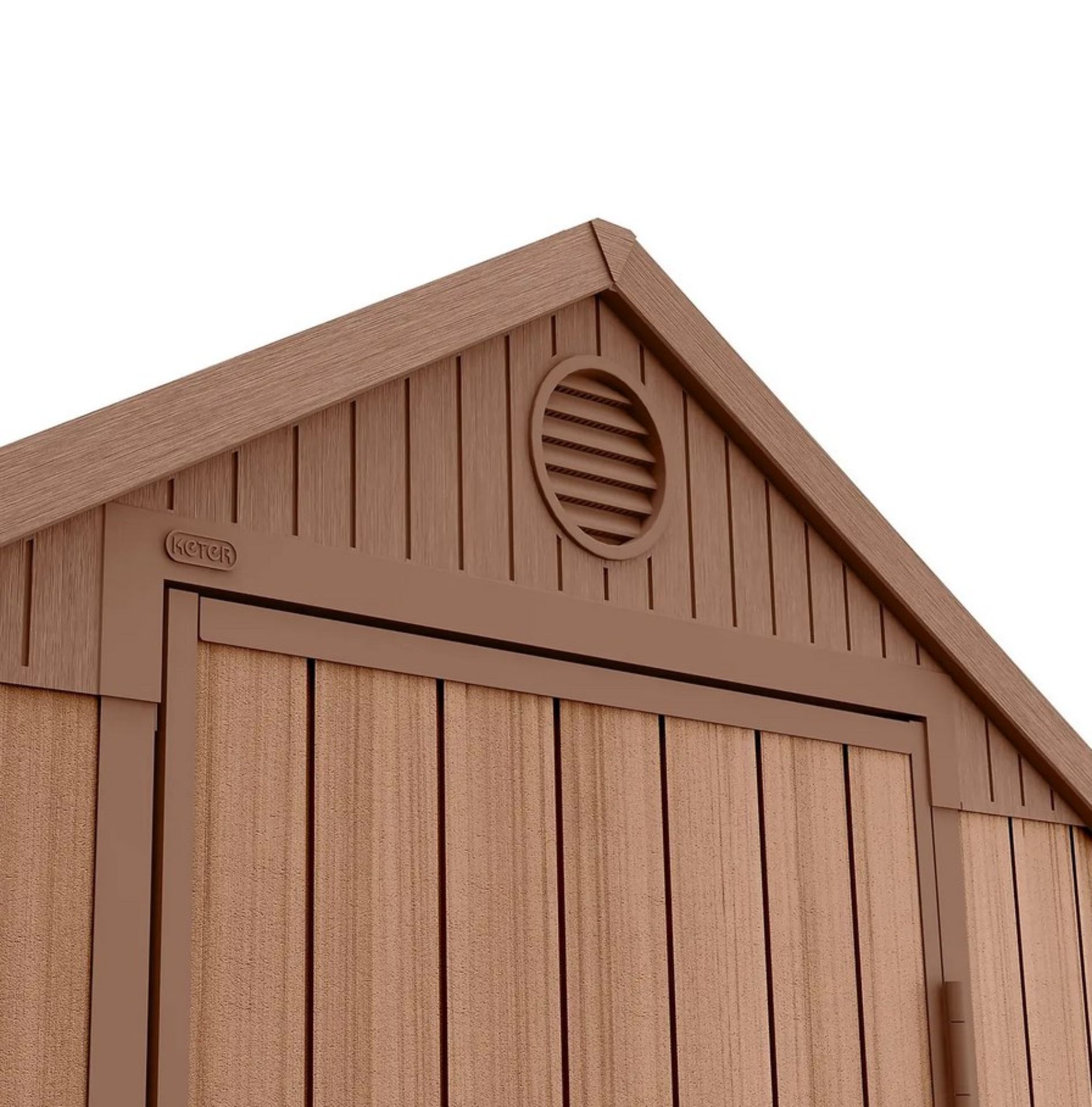 (11/P) RRP £385. Keter Darwin 6x4ft Outdoor Garden Apex Storage Shed Brown. Elegant Natural Wood... - Image 3 of 5