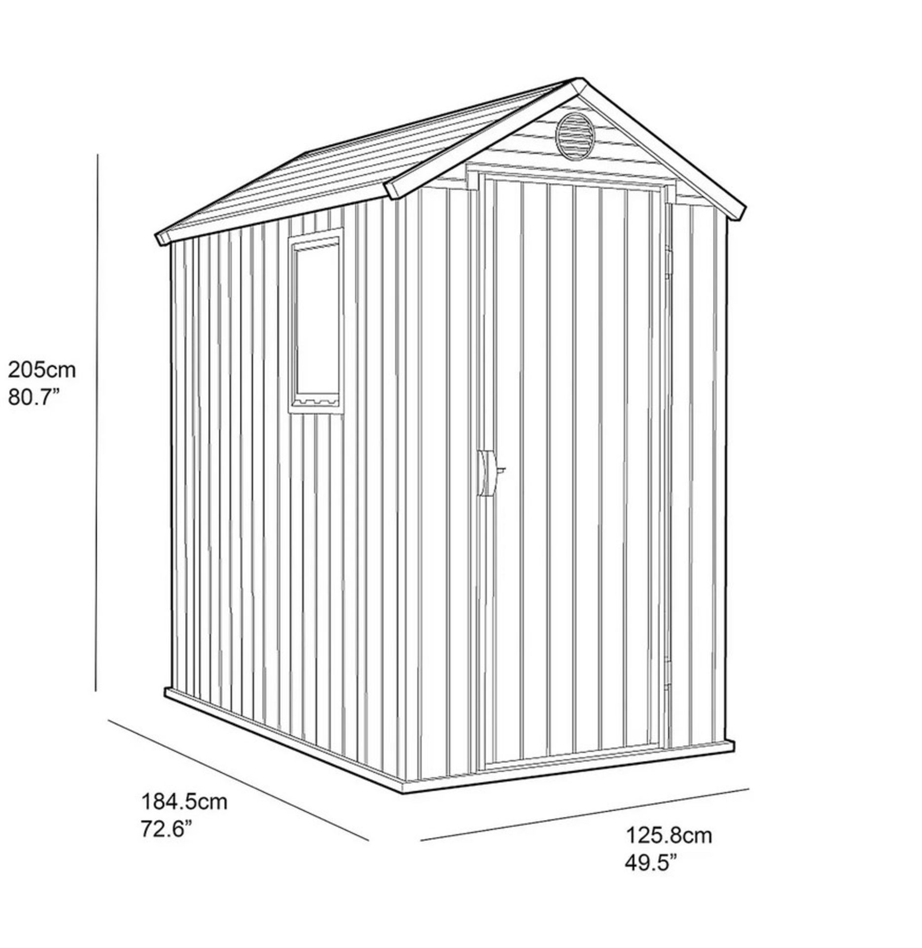 (14/P) RRP £385. Keter Darwin 6x4ft Outdoor Garden Apex Storage Shed Brown. Elegant Natural Wood... - Image 4 of 5