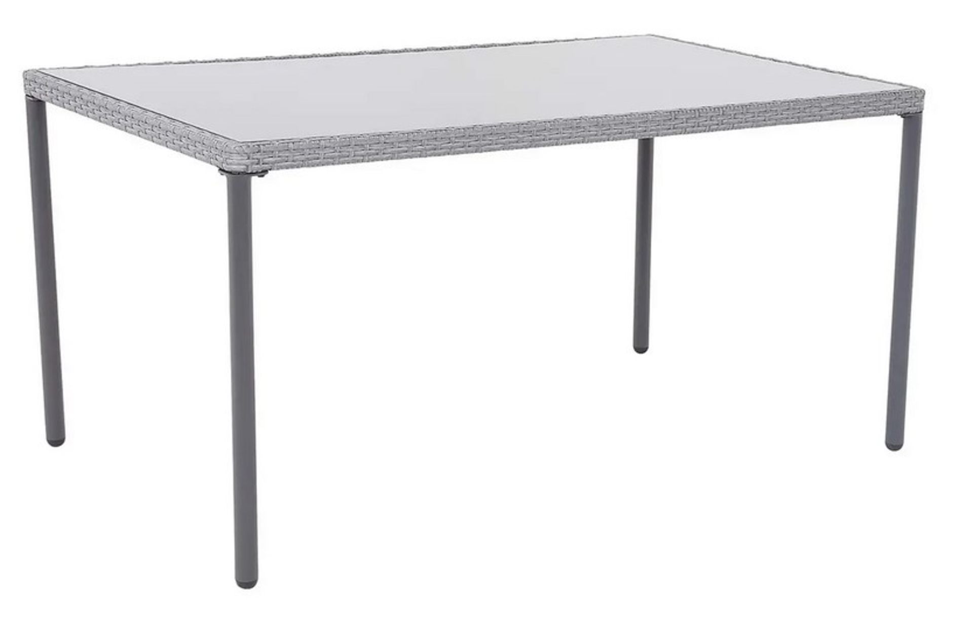 (31/P) RRP £150. Bambrick Rectangular Table. Rattan Effect Edges. Removable Table Legs For Easy S...