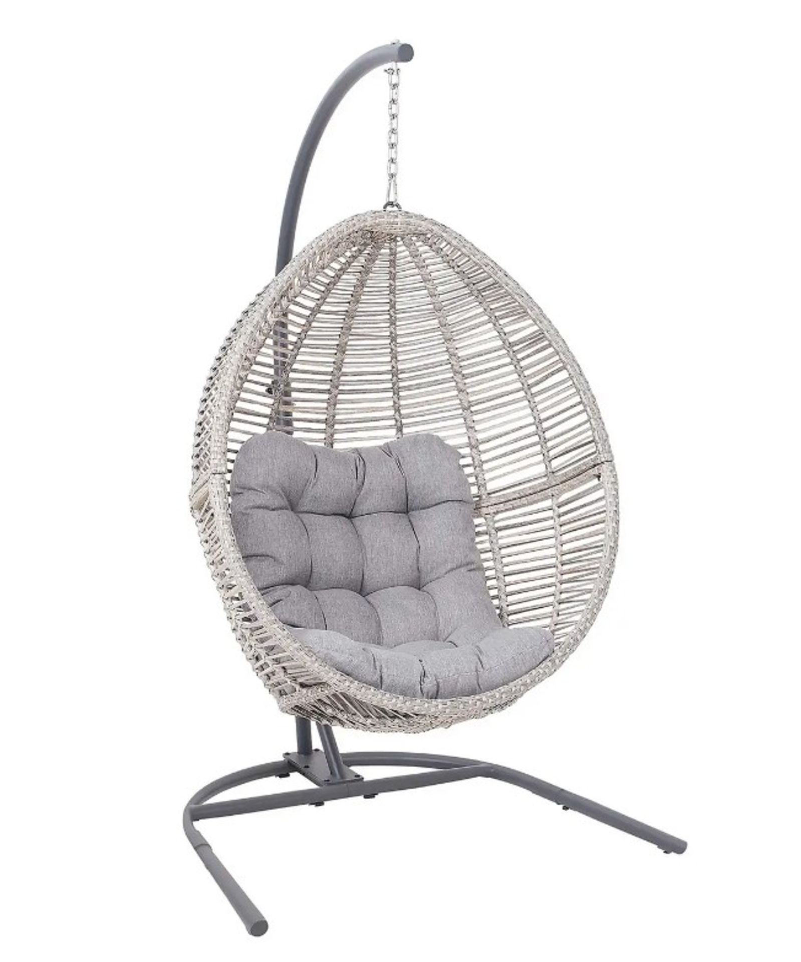(40/5F) RRP £360. Florence Hanging Egg Chair. Powder Coated Steel Frame, Hand Woven Synthetic Rat... - Image 6 of 9