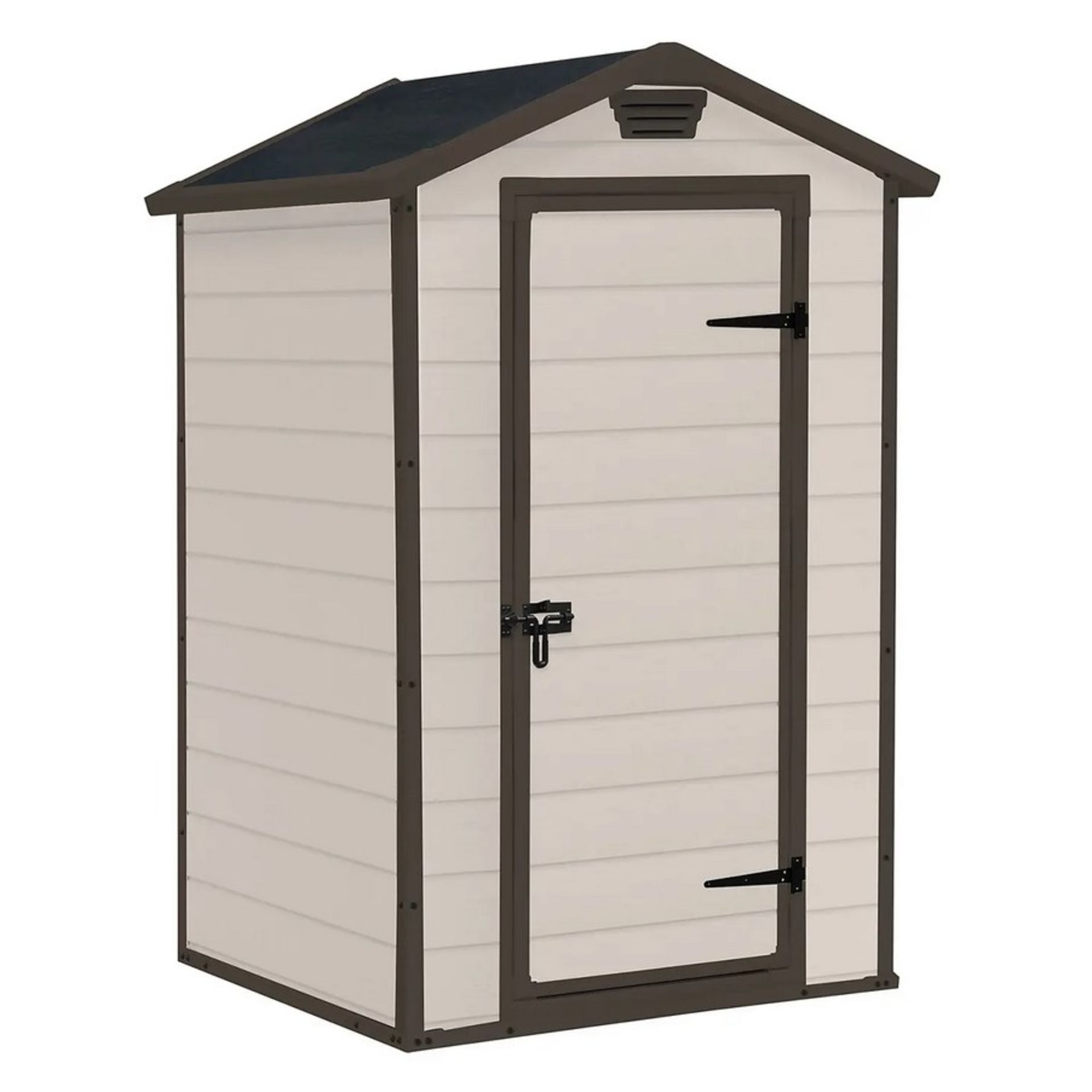 (23/P) RRP £295. Keter Manor 4 x 3ft Outdoor Garden Apex Storage Shed Beige/ Brown. Elegant And T... - Image 2 of 7