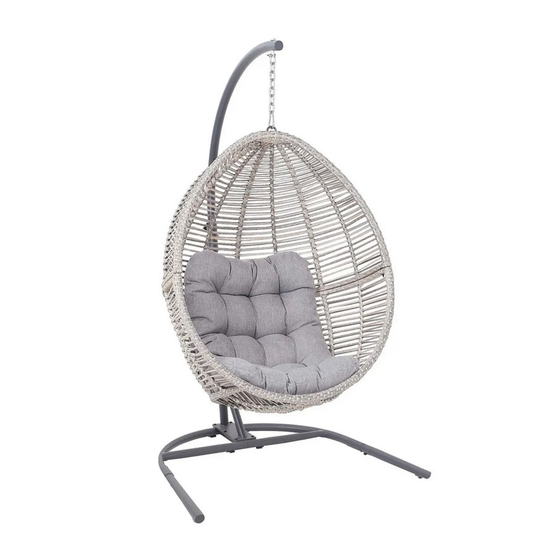 (18/P) RRP £360. Florence Collection Hanging Egg Chair. Powder Coated Steel Frame. Hand Woven Syn... - Image 2 of 6