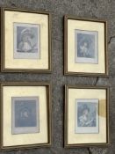 Set of Four Bartolozzi Stipple Engravings of Spring Summer Autumn And Winter