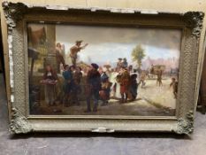 C19th Oil Painting on Canvas in Gilt Frame