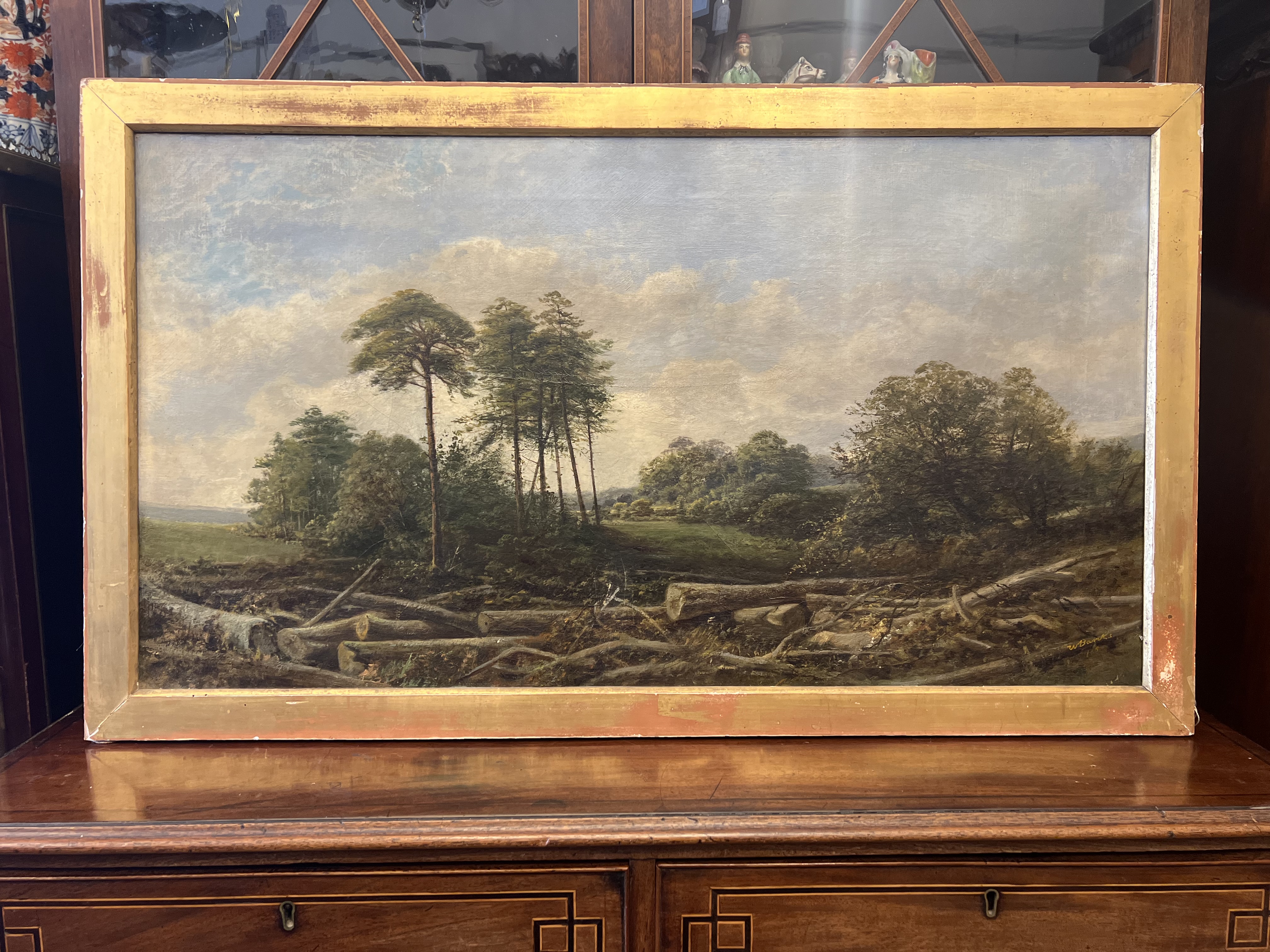 C19th Oil on Canvas of a Forest Clearing - Image 2 of 8