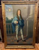 C19th Large Oil Painting on Canvas in Gilt Frame of Almericus De Courcy 23Rd Lord Kingsale