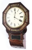 Brass Inlaid Rosewood Cased Fusee Wall Clock By Newton And Co London
