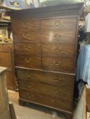 Mahogany Linen Press Disguised As a Chest on Chest