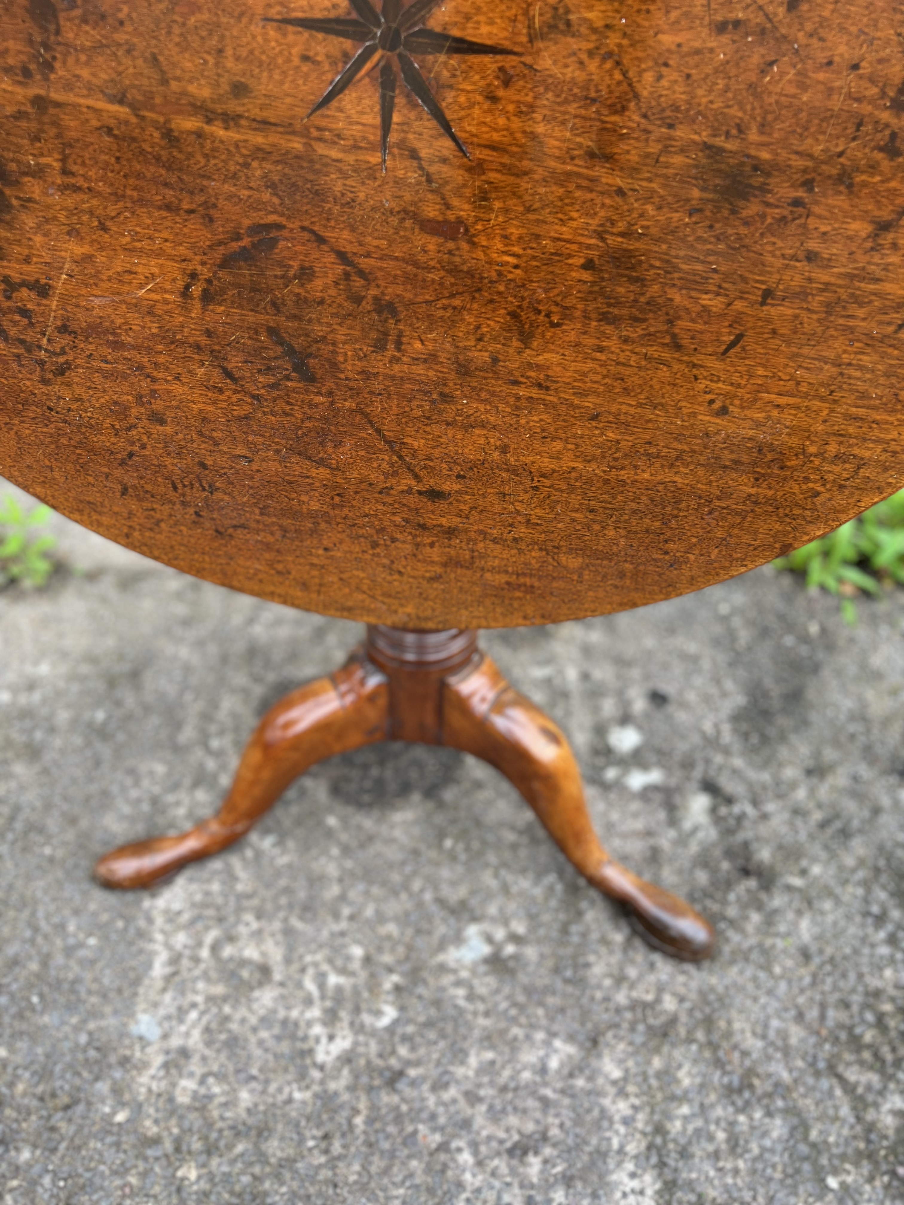 Georgian Birdcage Tripod Table with Star Inlay - Image 2 of 11