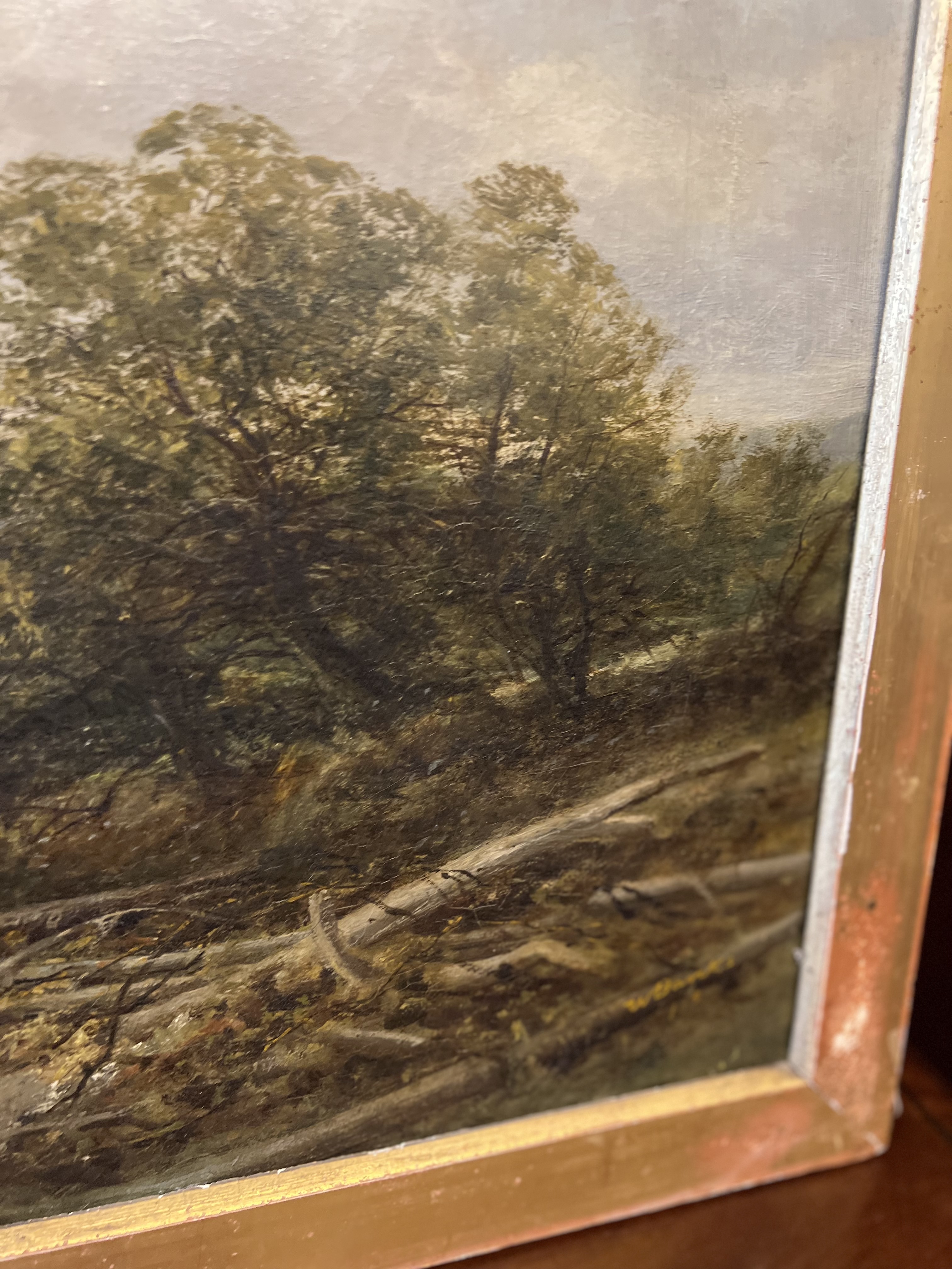 C19th Oil on Canvas of a Forest Clearing - Image 4 of 8