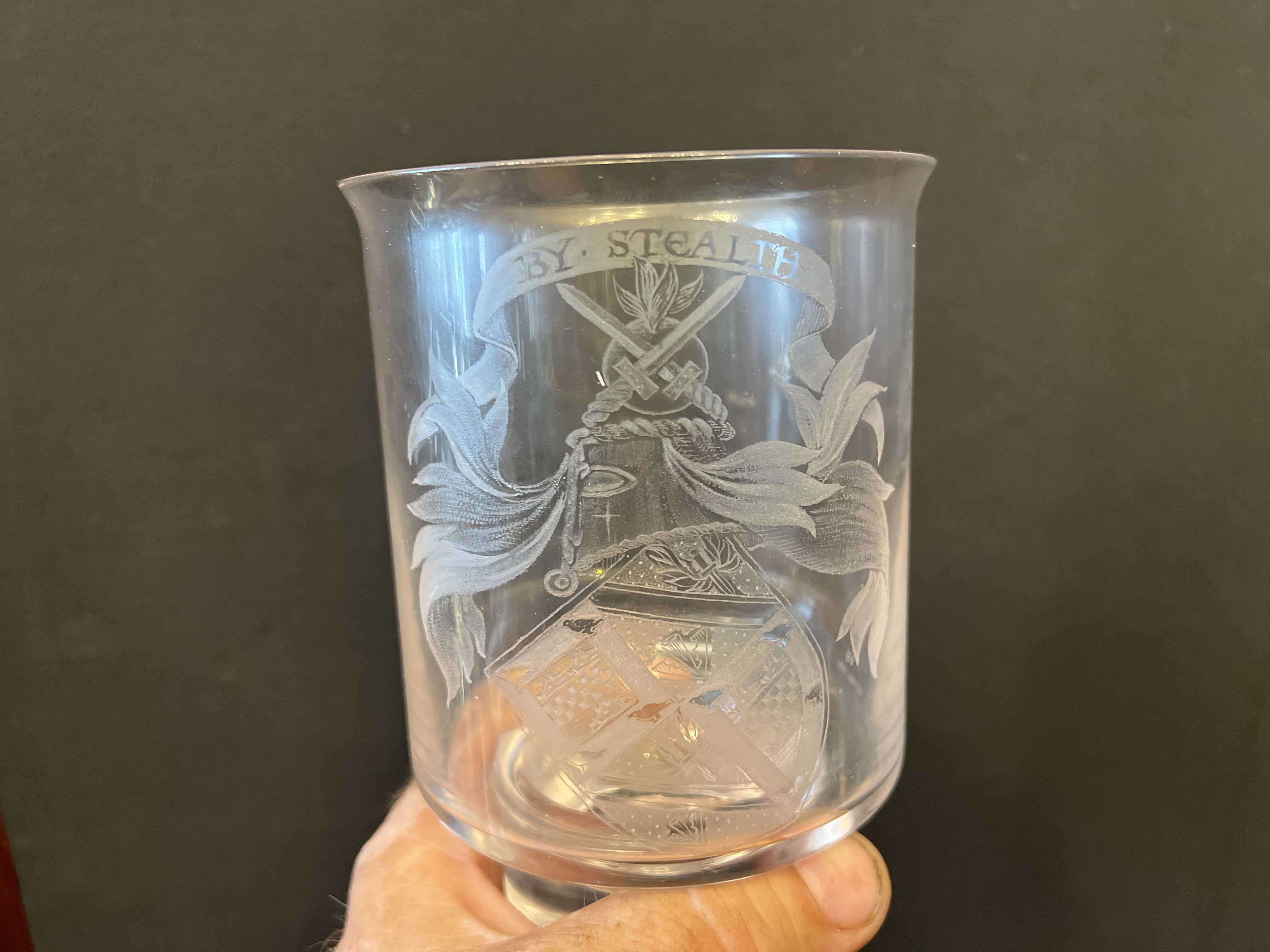 C1950S Etched Glass Extra Large Glass Goblet - Image 5 of 5